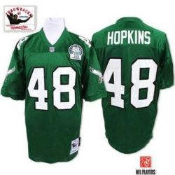 Cheap Wes Hopkins Eagles Jersey #48 Green Throwback From China