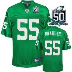 Cheap Stewart Bradley Eagles Jersey #55 Emerald 50th From China