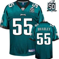 Cheap Stewart Bradley Eagles Jersey #55 Green 50th From China