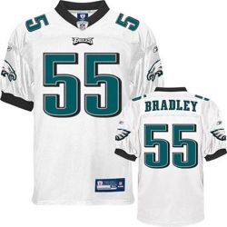Cheap Stewart Bradley Eagles Jersey #55 White From China