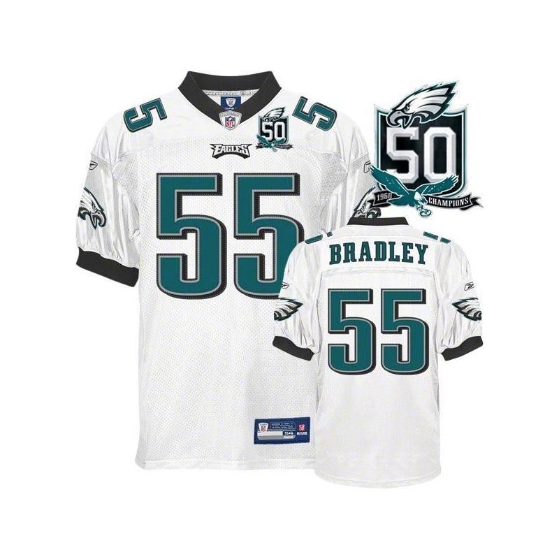 Cheap Stewart Bradley Eagles Jersey #55 White 50th From China Cheap Stewart Bradley Eagles Jersey #55 White 50th From China