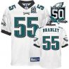 Cheap Stewart Bradley Eagles Jersey #55 White 50th From China