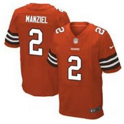Cheap Johnny Manziel Browns Jersey From China #2 Orange Elite