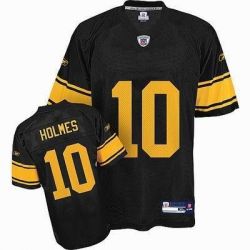 Cheap Santonio Holmes Steelers Jersey #10 Black Yellow Number From China