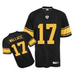 Cheap Mike Wallace Steelers Jersey #17 Black Yellow number From China