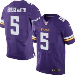 Cheap Teddy Bridgewater Vikings Jersey From China #5 Purple 2014new Elite