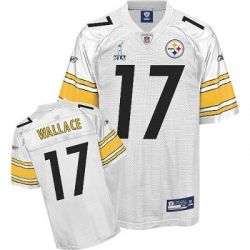 Cheap Mike Wallace Steelers Jersey #17 White 2011 Super Bowl From China