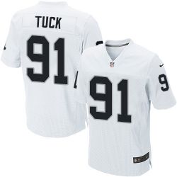 Cheap Justin Tuck Raiders Jersey From China #91 White Elite