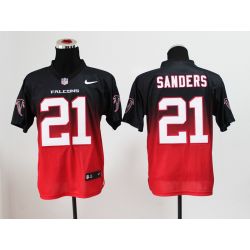 Cheap Deion Sanders Falcons Jersey From China #21 Black-Red Drift Fashion