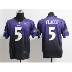 Cheap Joe Flacco Ravens Jersey From China #5 Purple-Black Drift Fashion