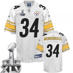 Cheap Rashard Mendenhall Steelers Jersey #34 White 2011 Super Bowl XLV