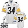 Cheap Rashard Mendenhall Steelers Jersey #34 White 2011 Super Bowl XLV