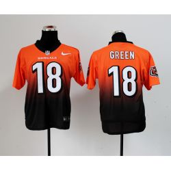Cheap AJ Green Bengals Jersey From China #18 Orange-Black Drift Fashion