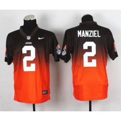 Cheap Johnny Manziel Browns Jersey From China #2 Brown-Orange Drift Fashion