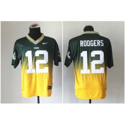 Cheap Aaron Rodgers Packers Jersey From China #12 Green-Yellow Drift Fashion