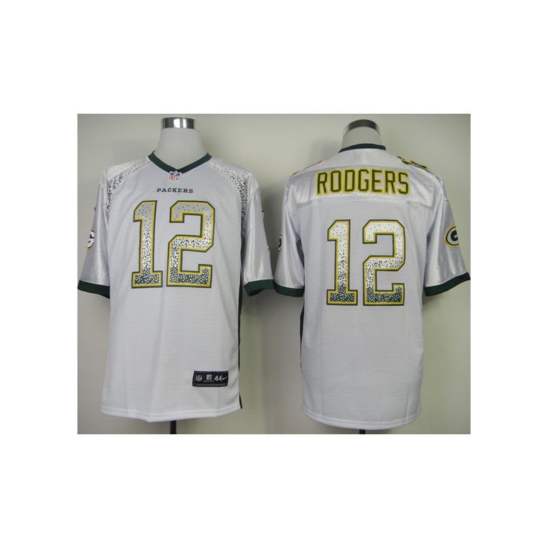 Cheap Aaron Rodgers Packers Jersey From China #12 White Drift Fashion