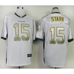 Cheap Bart Starr Packers Jersey From China #15 White Drift Fashion