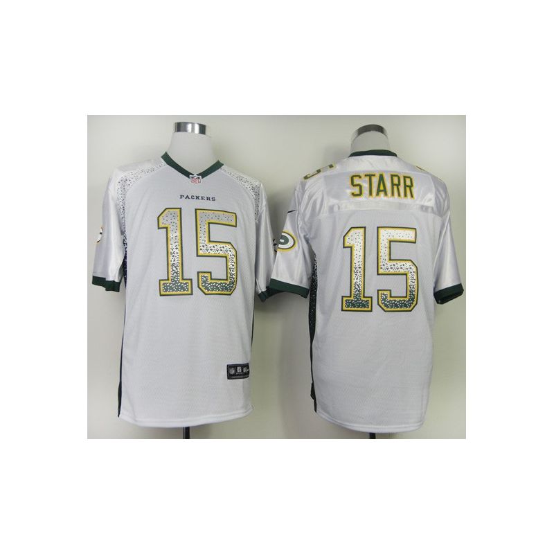 Cheap Bart Starr Packers Jersey From China #15 White Drift Fashion