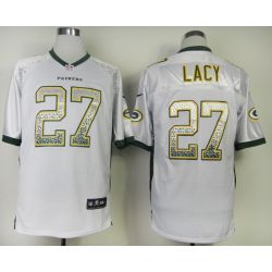 Cheap Eddie Lacy Packers Jersey From China #27 White Drift Fashion