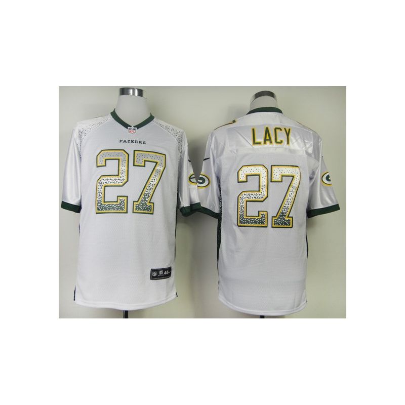 Cheap Eddie Lacy Packers Jersey From China #27 White Drift Fashion