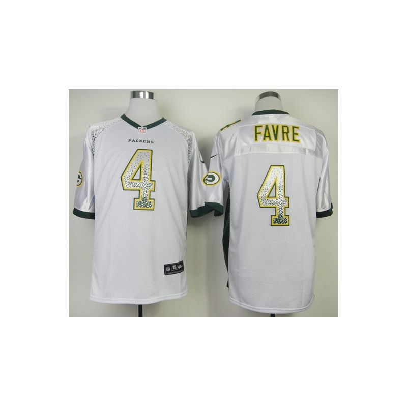 Cheap Brett Favre Packers Jersey From China #4 White Drift Fashion