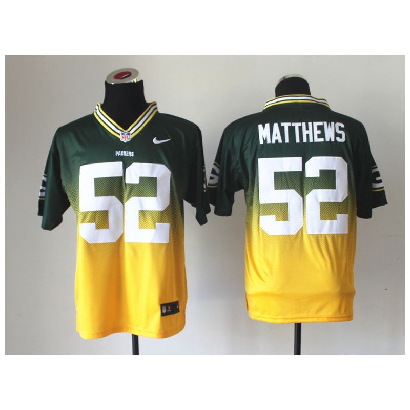 Cheap Clay Matthews Packers Jersey From China #52 Green-Yellow Drift Fashion