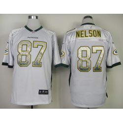 Cheap Jordy Nelson Packers Jersey From China #87 White Drift Fashion