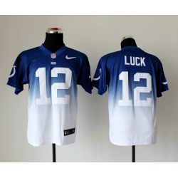 Cheap Andrew Luck Colts Jersey From China #12 Blue-White Drift Fashion