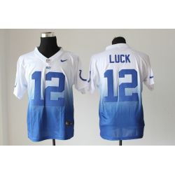 Cheap Andrew Luck Colts Jersey From China #12 White-Blue Drift Fashion