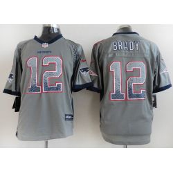 Cheap Tom Brady Patriots Jersey From China #12 Grey Drift Fashion