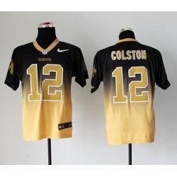 Cheap Marques Colston Saints Jersey From China #12 Black-Gold Drift Fashion