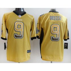Cheap Drew Brees Saints Jersey From China #9 Gold Drift Fashion