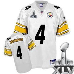 Cheap Byron Leftwich Steelers Jersey #4 White 2011 Super Bowl XLV From China