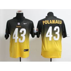 Cheap Troy Polamalu Steelers Jersey From China #43 Black-Yellow Drift Fashion