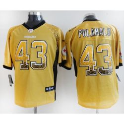 Cheap Troy Polamalu Steelers Jersey From China #43 Gold Drift Fashion
