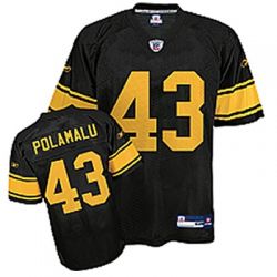 Cheap Troy Polamalu Steelers Jersey #43 Black Yellow Number From China