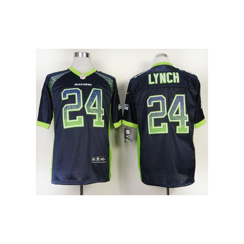 Cheap Marshawn Lynch Seahawks Jersey From China #24 Blue Drift Fashion