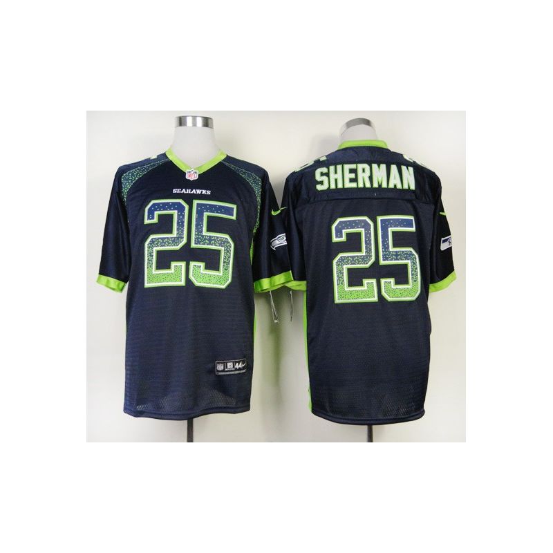 Cheap Richard Sherman Seahawks Jersey From China #25 Blue Drift Fashion