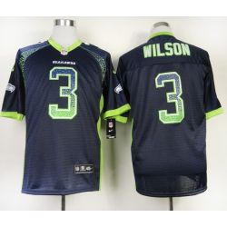 Cheap Russell Wilson Seahawks Jersey From China #3 Blue Drift Fashion