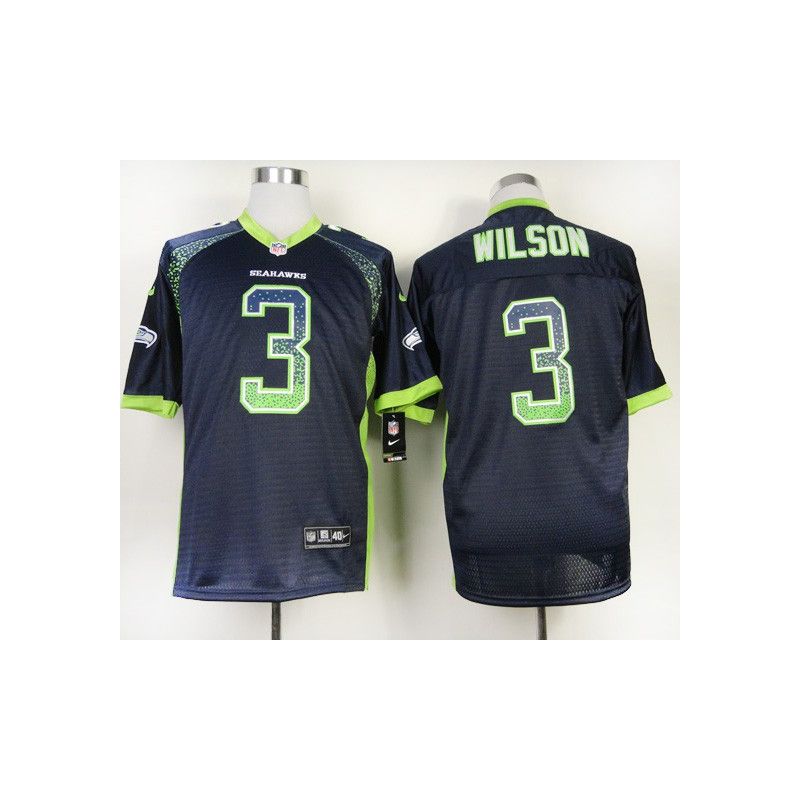 Cheap Russell Wilson Seahawks Jersey From China #3 Blue Drift Fashion