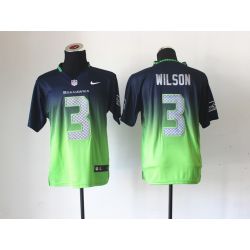 Cheap Russell Wilson Seahawks Jersey From China #3 Blue-Green Drift Fashion