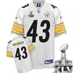 Cheap Troy Polamalu Steelers Jersey #43 White 2011 Super Bowl XLV From China