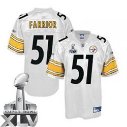 Cheap James Farrior Steelers Jersey #51 White 2011 Super Bowl XLV From China