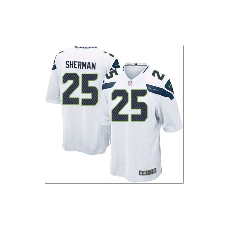 Cheap Richard Sherman Seahawks Jersey From China #25 White Game