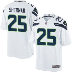 Cheap Richard Sherman Seahawks Jersey From China #25 White Limited