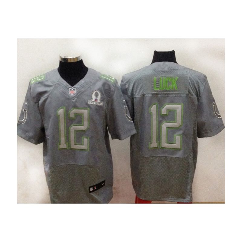 Cheap Andrew Luck Colts Jersey From China #12 Grey All-Star Elite Cheap Andrew Luck Colts Jersey From China #12 Grey All-Star Elite