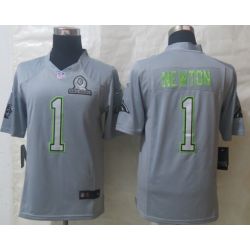 Cheap Cam Newton Panthers Jersey From China #1 Grey All-Star Game