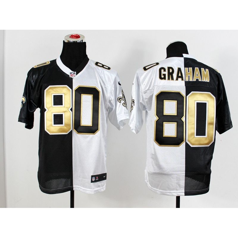 Cheap Jimmy Graham Saints Jersey From China #80 Black-White Split Cheap Jimmy Graham Saints Jersey From China #80 Black-White Split