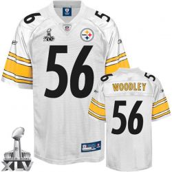 Cheap Lamarr Woodley Steelers Jersey #56 White 2011 Super Bowl XLV From China