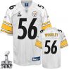 Cheap Lamarr Woodley Steelers Jersey #56 White 2011 Super Bowl XLV From China